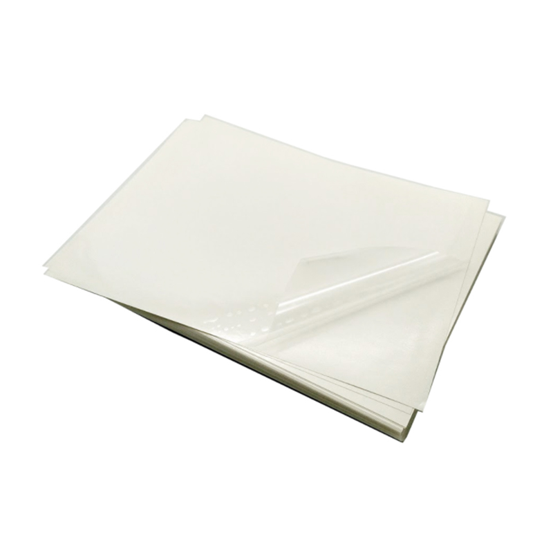 36um průhledná PET fólie / odnímatelné lepidlo / 60 g bílá pergamenová podložka
